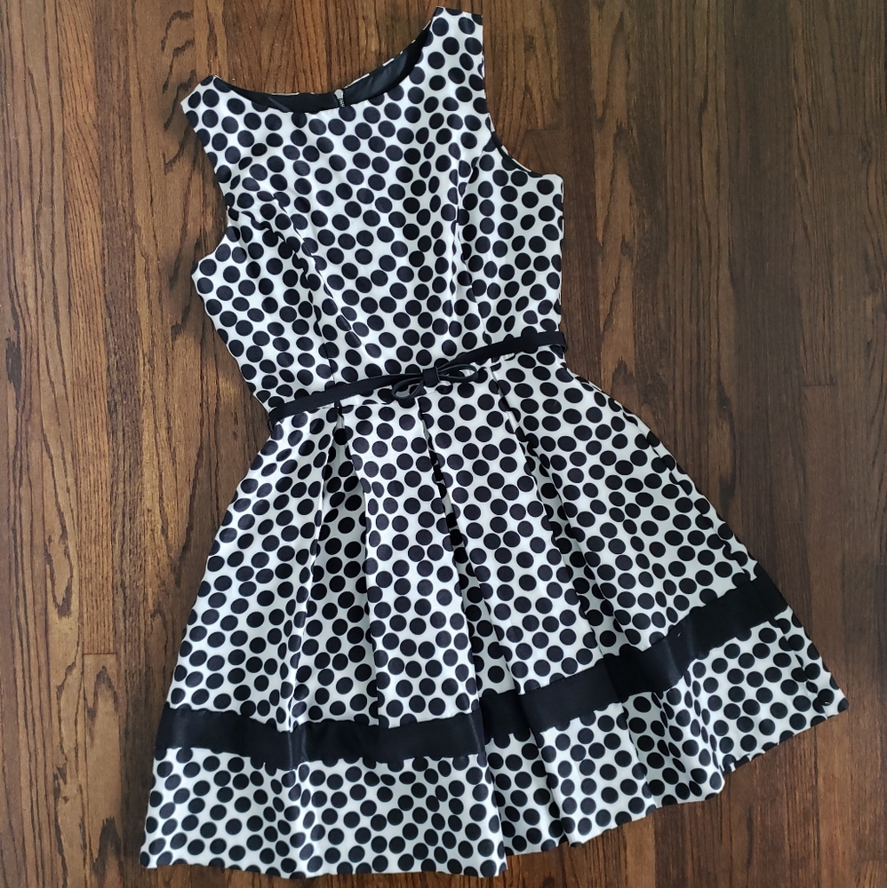 Women's Black and White Polka-dot Dress